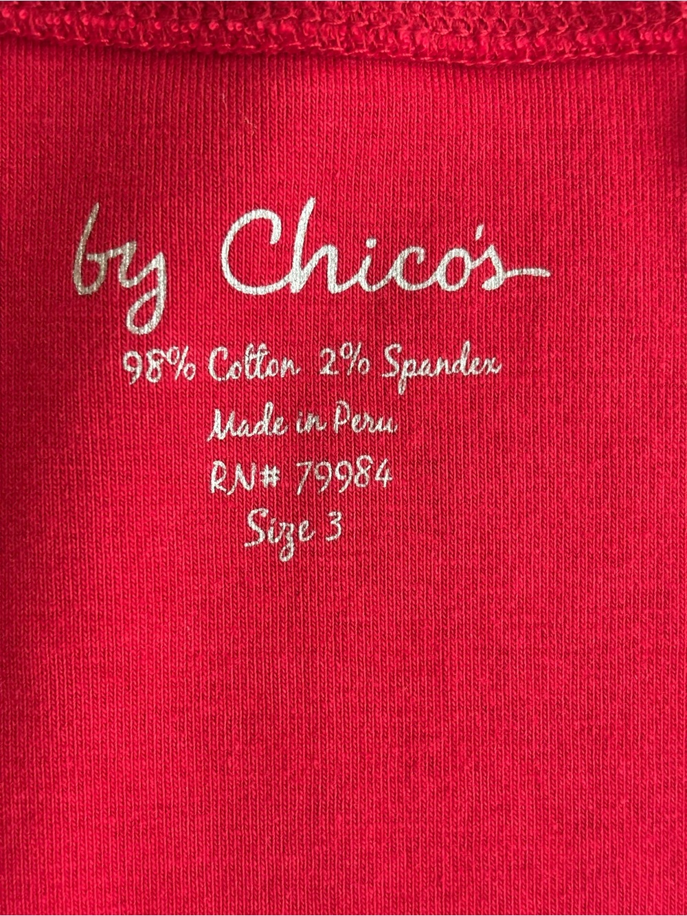 Chico's Scoop Neck Short Sleeve Top — Crimson Red - Picture 3 of 5